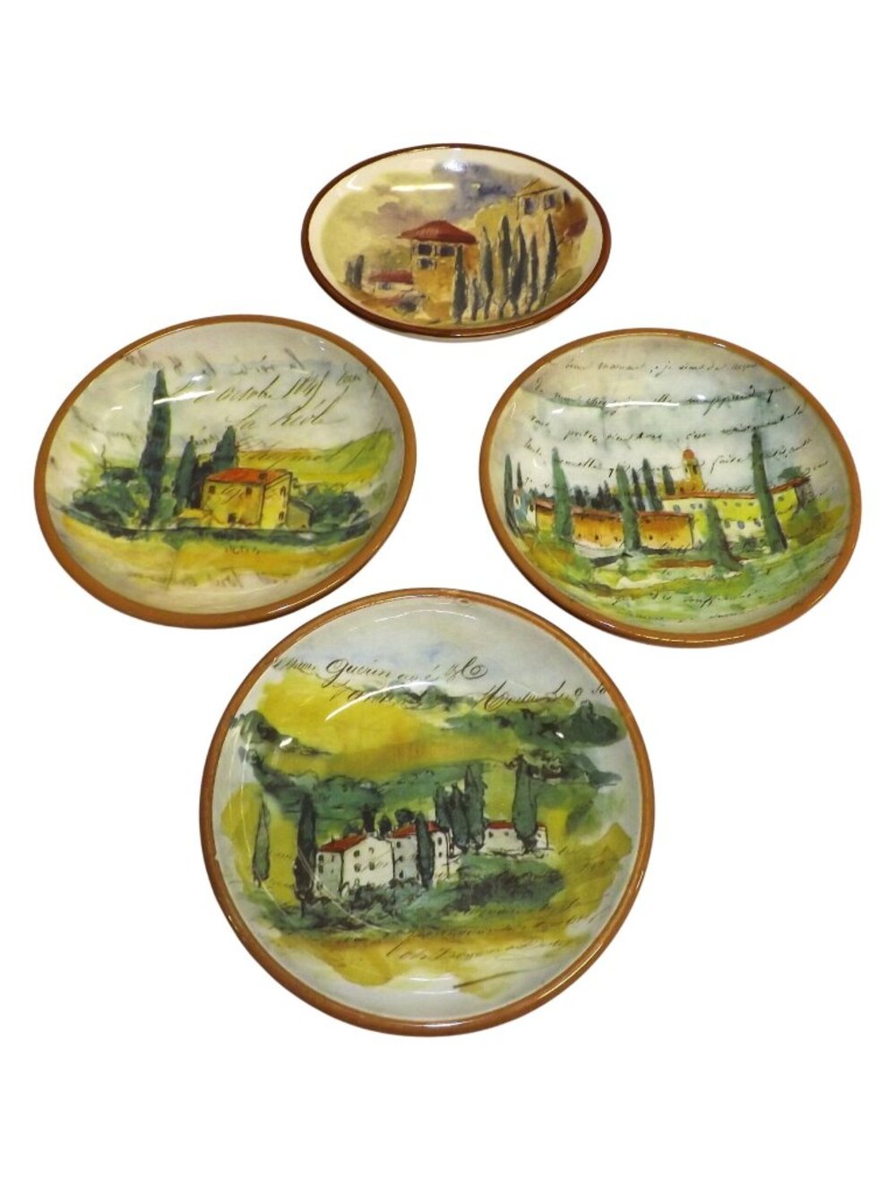 Williams Sonoma Marc Lacaze Paysage 6" Dip Dish Bowls Plus Portugal Tuscan Oval